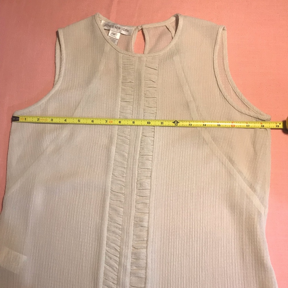 JONES NEW YORK Women's Size 6 Small Beige Sleeveless Tank Top Blouse - Picture 10 of 11